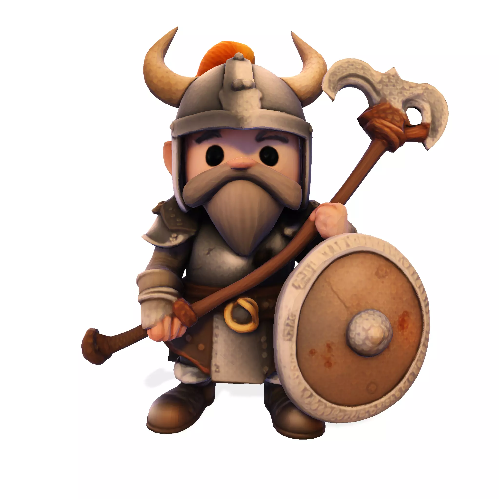 Low Poly Viking Warrior 3D Model Ready for 3D Print 3D print model_1