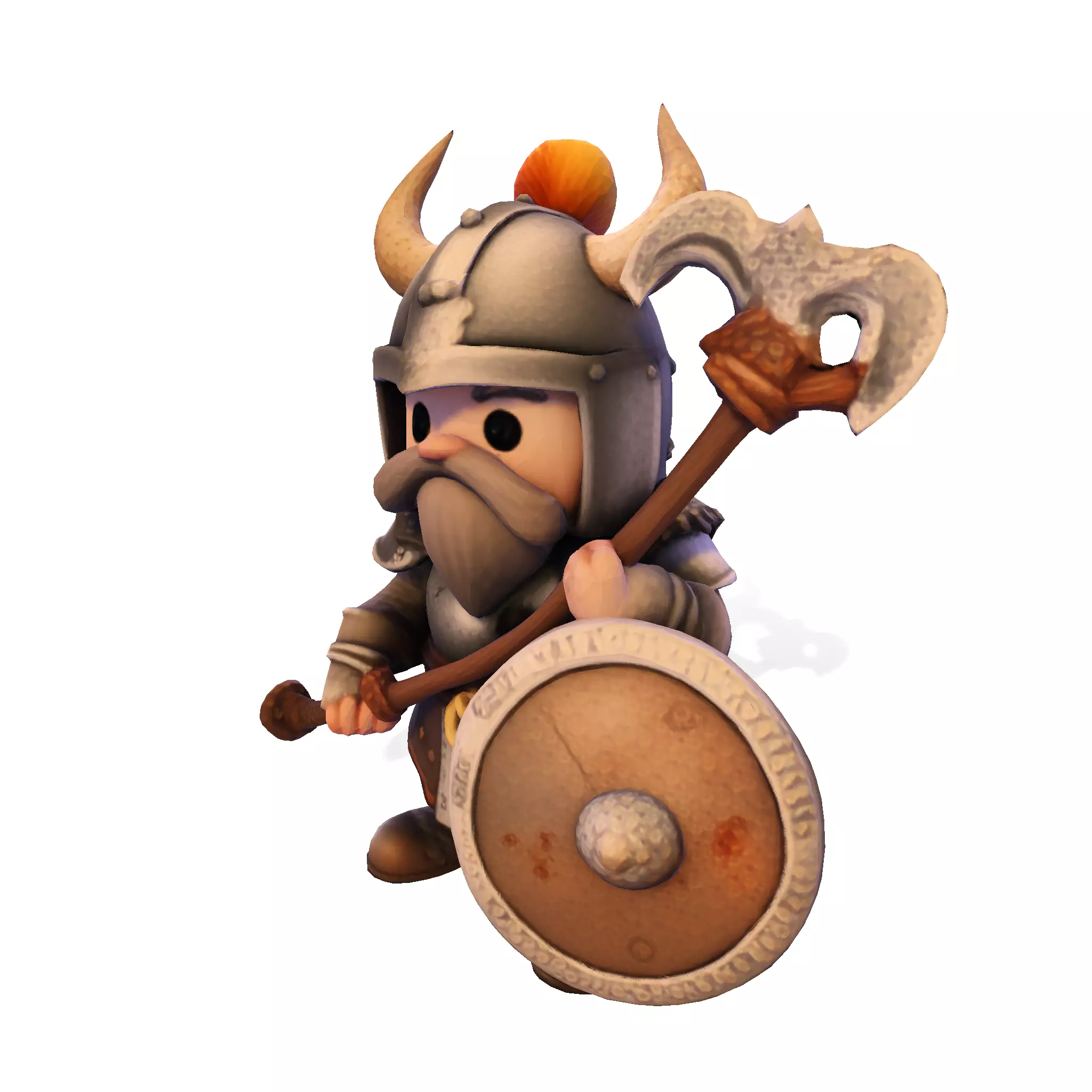 Low Poly Viking Warrior 3D Model Ready for 3D Print 3D print model_8