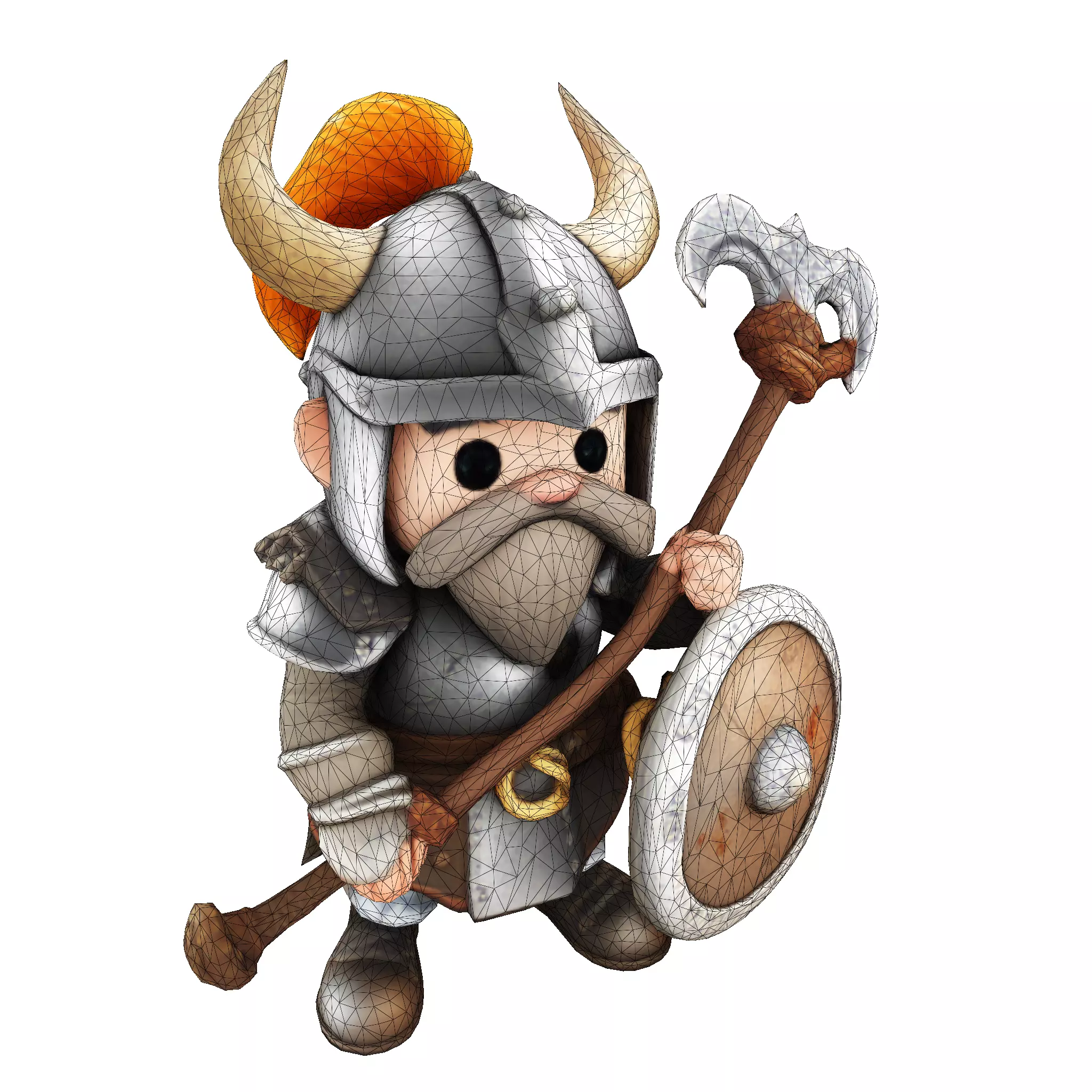 Low Poly Viking Warrior 3D Model Ready for 3D Print 3D print model_15