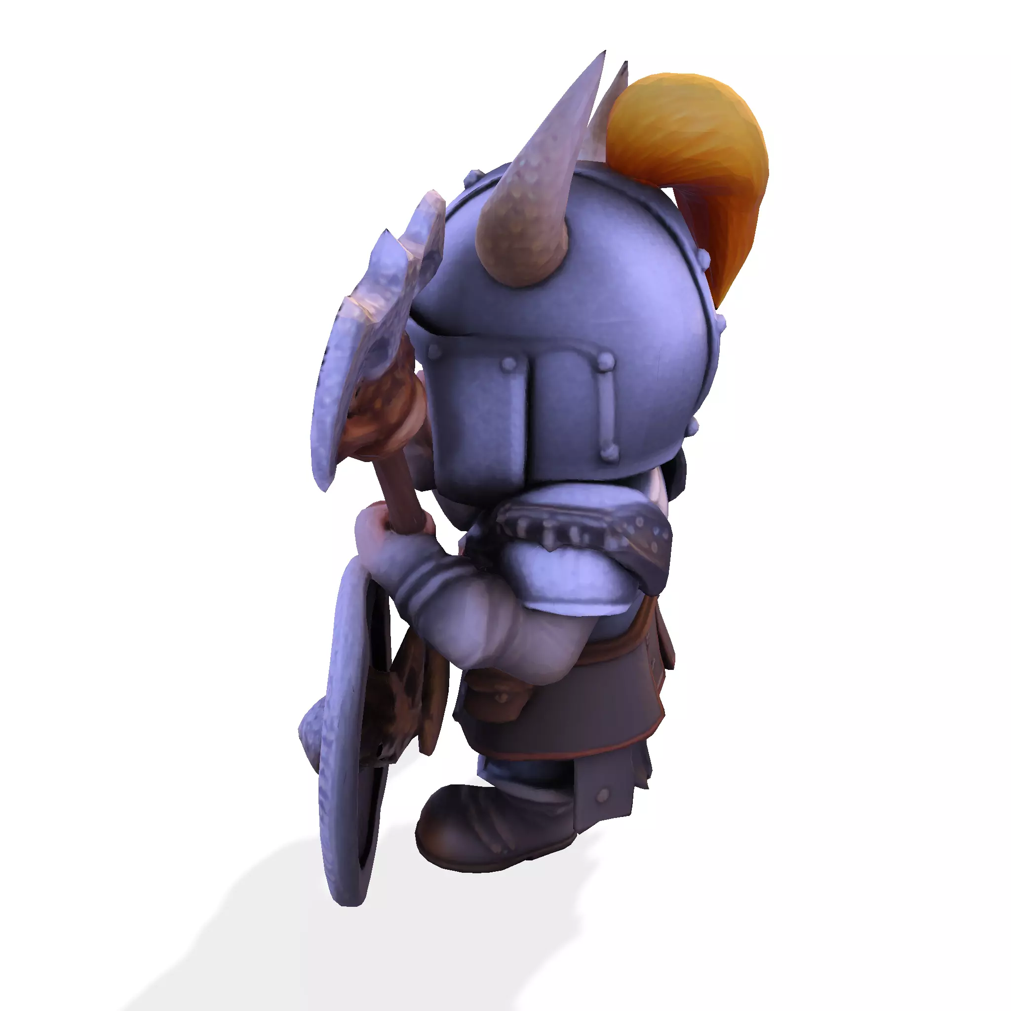 Low Poly Viking Warrior 3D Model Ready for 3D Print 3D print model_7