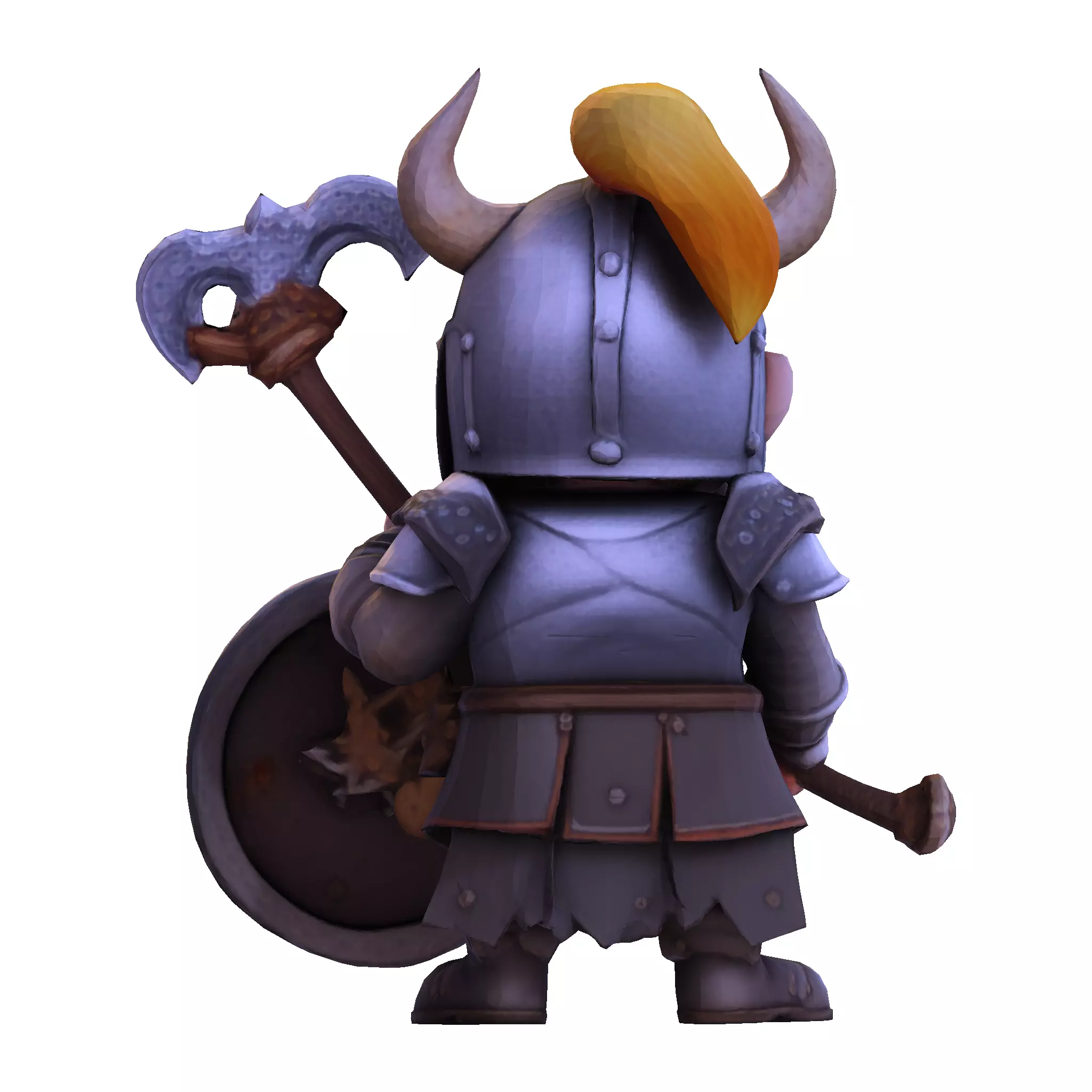 Low Poly Viking Warrior 3D Model Ready for 3D Print 3D print model_11