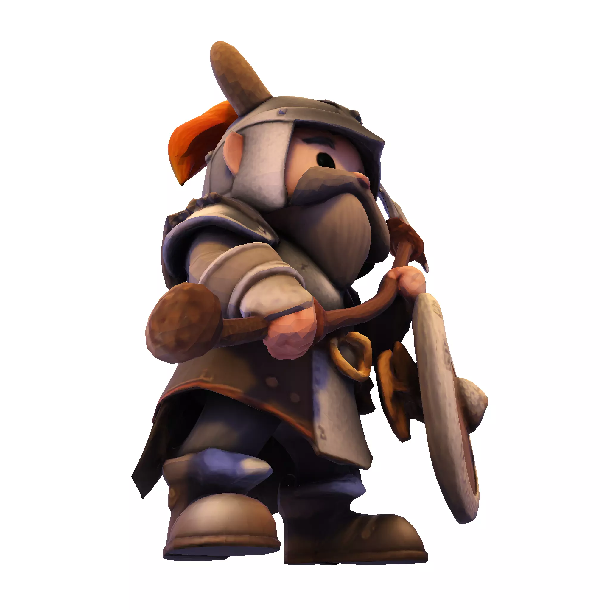 Low Poly Viking Warrior 3D Model Ready for 3D Print 3D print model_3