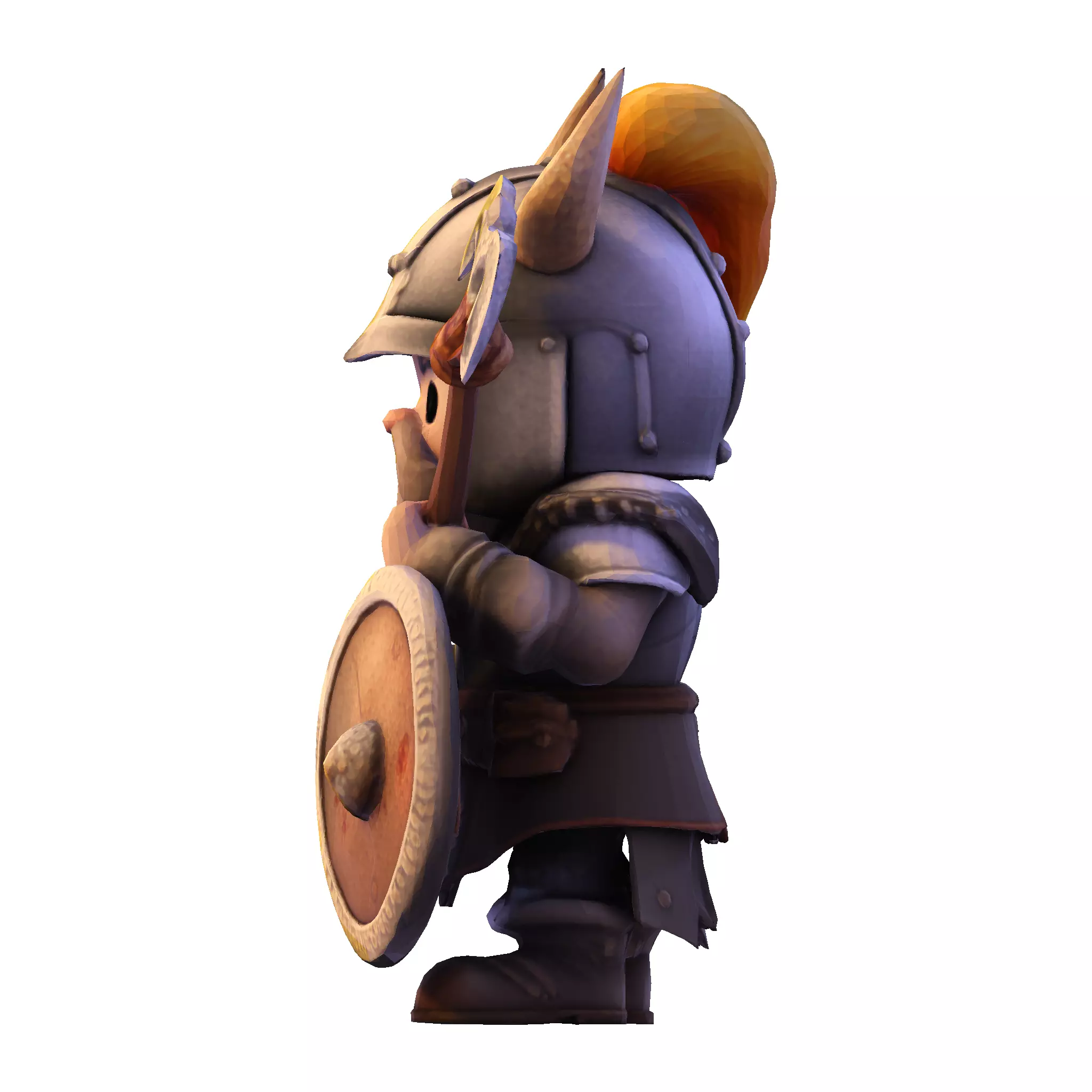 Low Poly Viking Warrior 3D Model Ready for 3D Print 3D print model_10