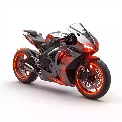 Inferno Cybercycle 3D Model Futuristic Racer