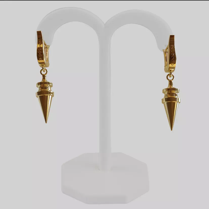 Spike Kunai Earring 3D Model 3D print model_0
