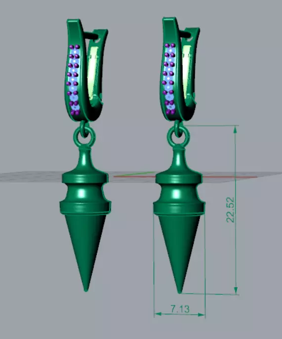 Spike Kunai Earring 3D Model 3D print model_2