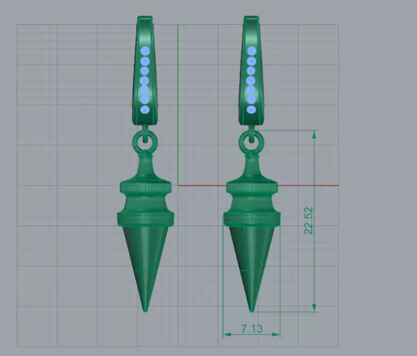 Spike Kunai Earring 3D Model 3D print model_1