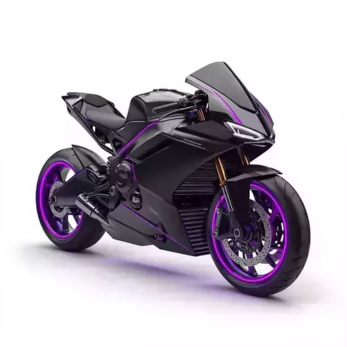 Stealth Cybercycle 3D Model Violet Neon Superbike