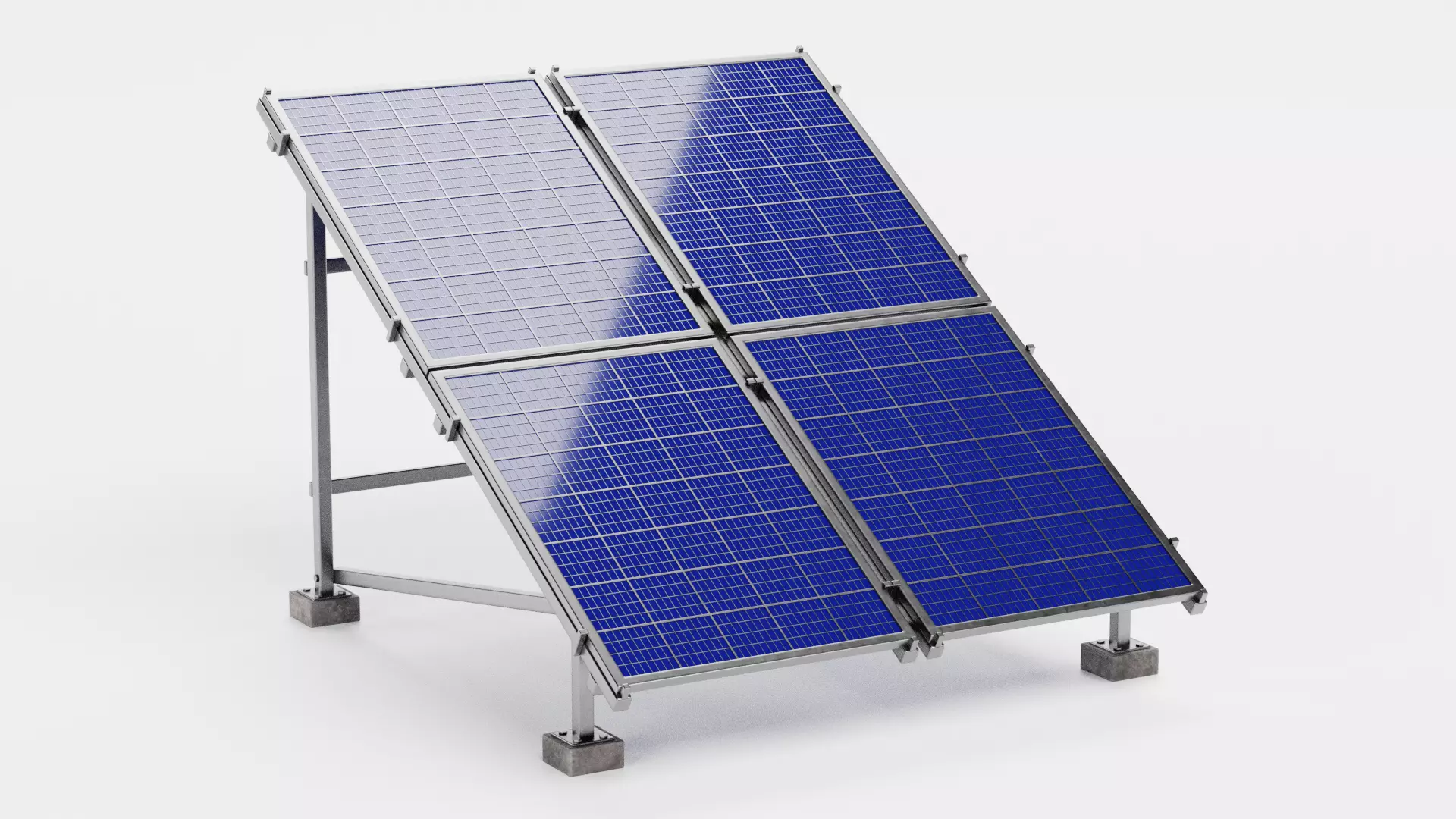 Solar Panel Set V2 - Polycrystalline Photovoltaic Array 3D model