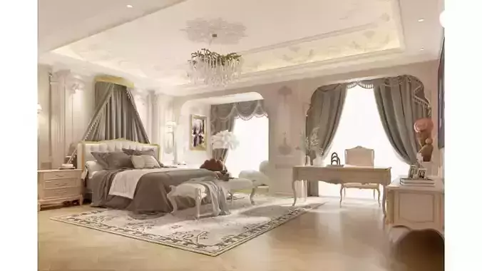 French Rococo style bedroom
