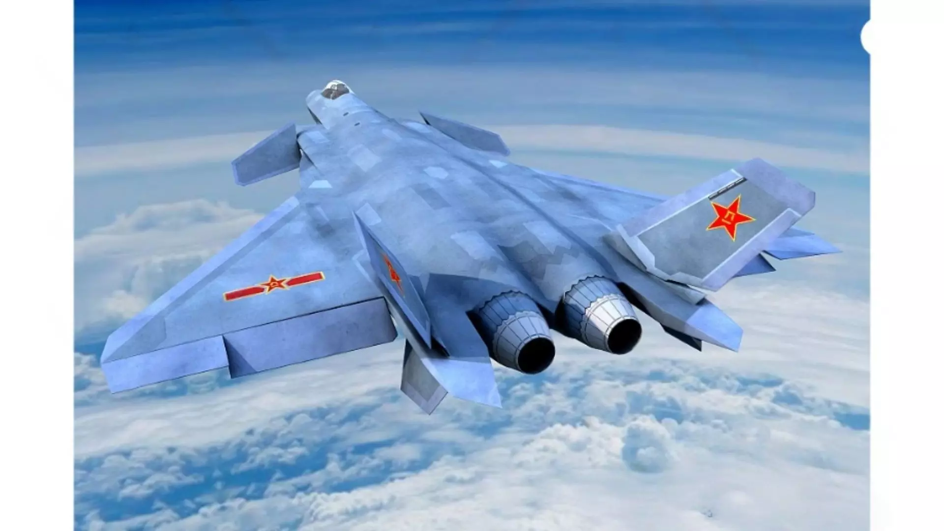 Stealth fighter jet Low-poly 3D model_1