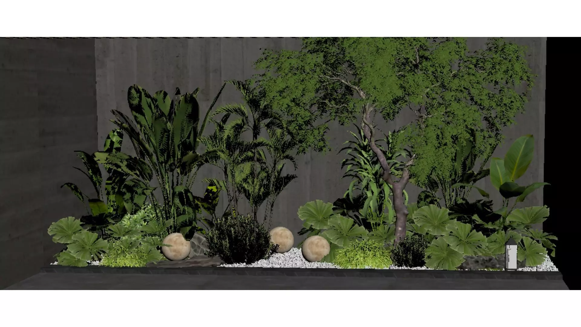 Modern industrial style courtyard Low-poly 3D model_5