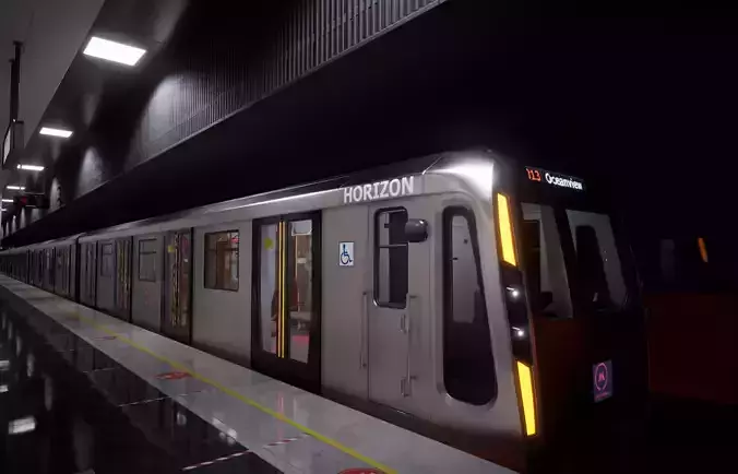 Subway Train Metal Blender and UE5