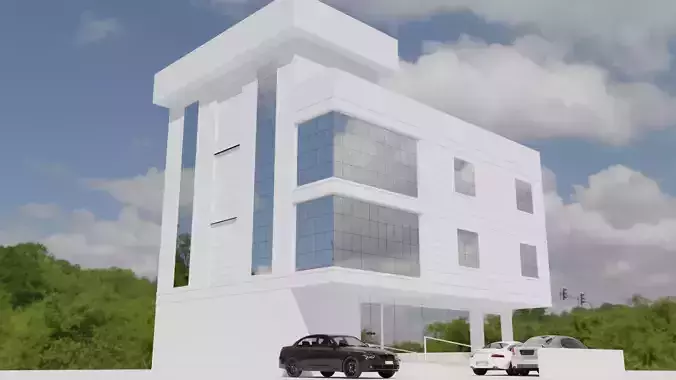 ONE SIDED Simple Commercial Building