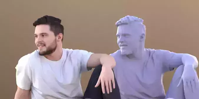 Rick 10719 Casual Man Sitting On Ground