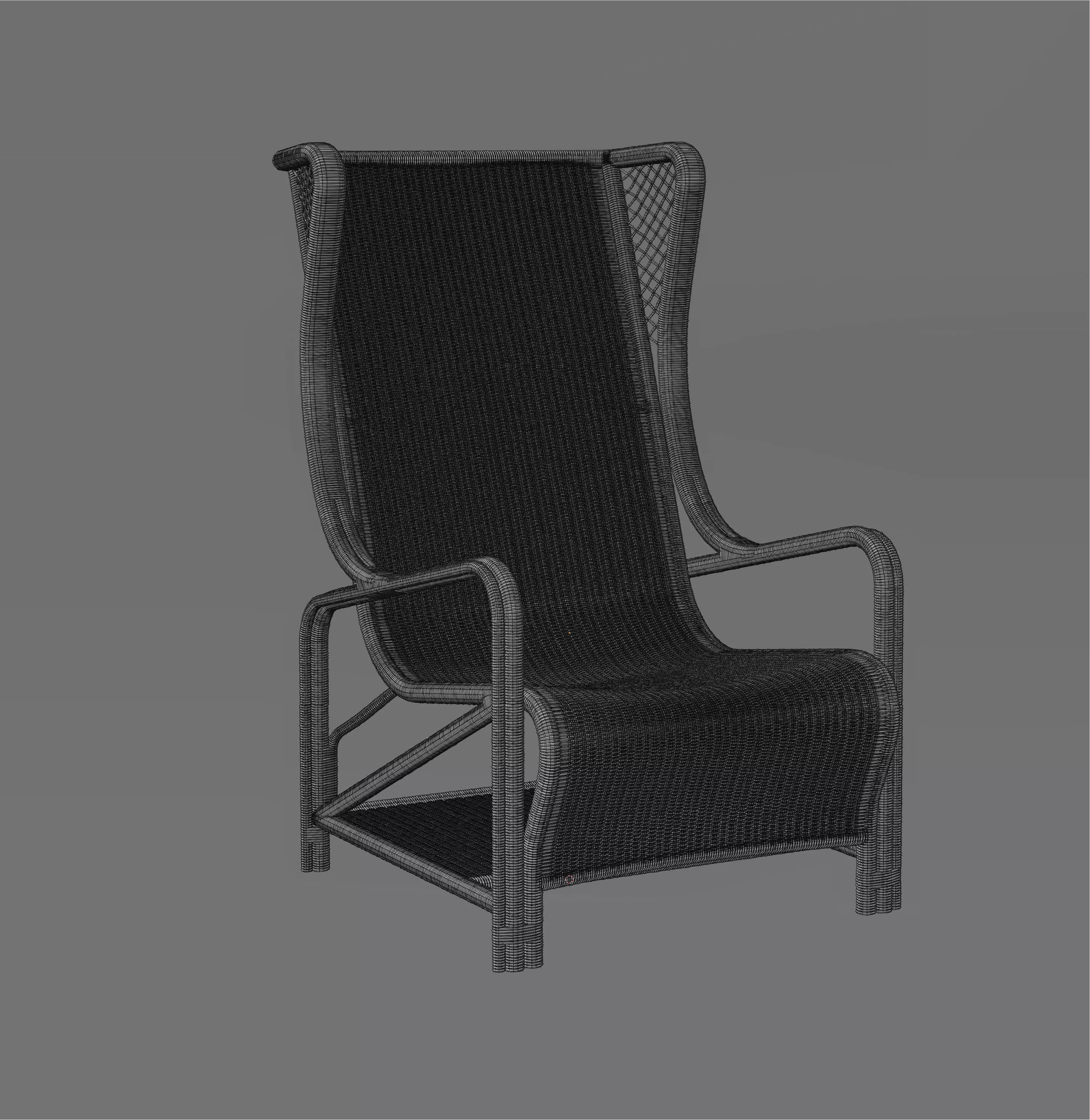 CB2 Remo Rattan Lounge Chair 3D model_12