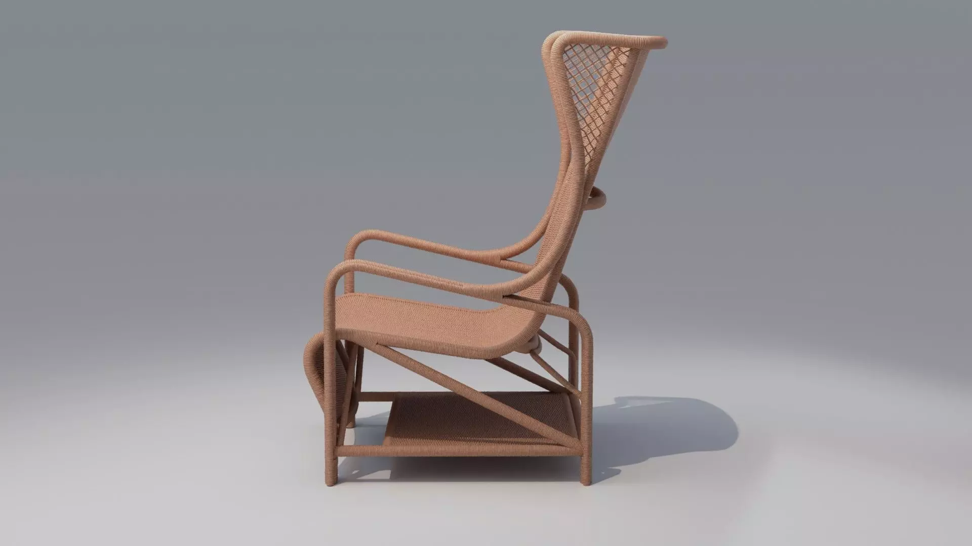 CB2 Remo Rattan Lounge Chair 3D model_8