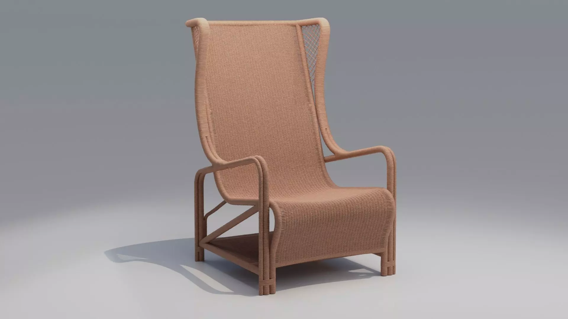 CB2 Remo Rattan Lounge Chair 3D model_16