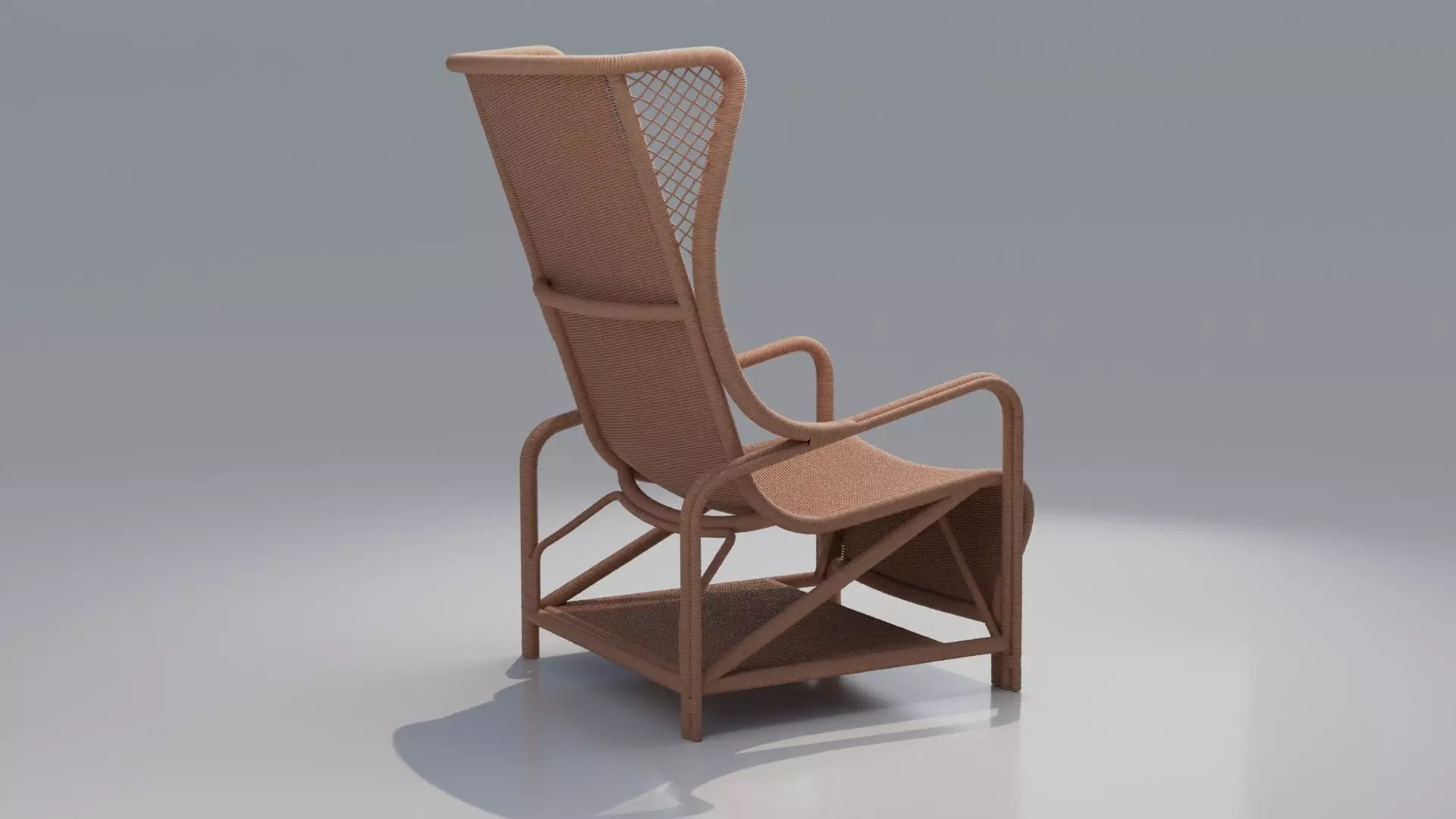 CB2 Remo Rattan Lounge Chair 3D model_6