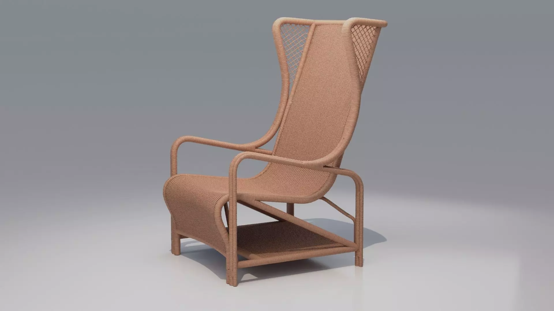CB2 Remo Rattan Lounge Chair 3D model_4