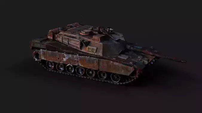 war destroyed tank abrams burned wreck model