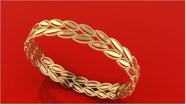 1301 TwinLeaf Elegance Bangle 26gm 3D print model