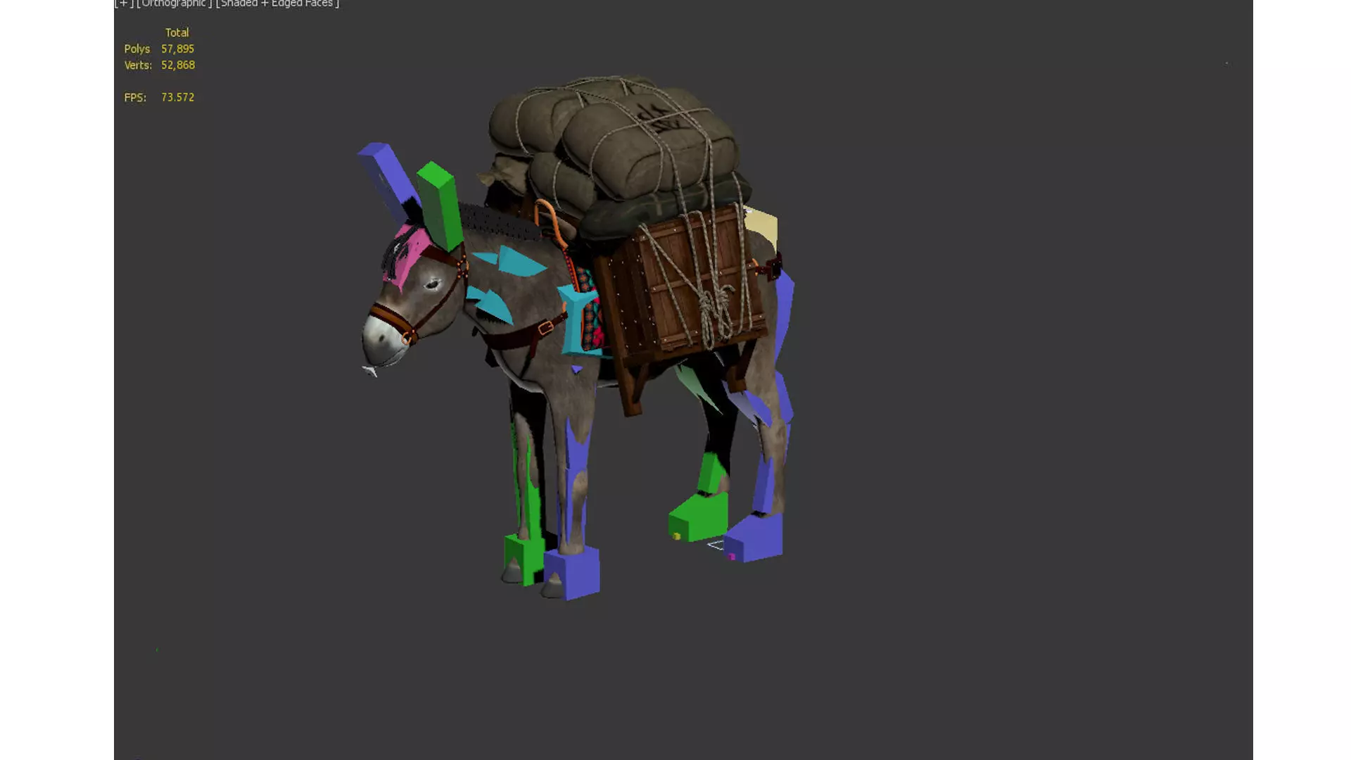 donkey Low-poly 3D model_12