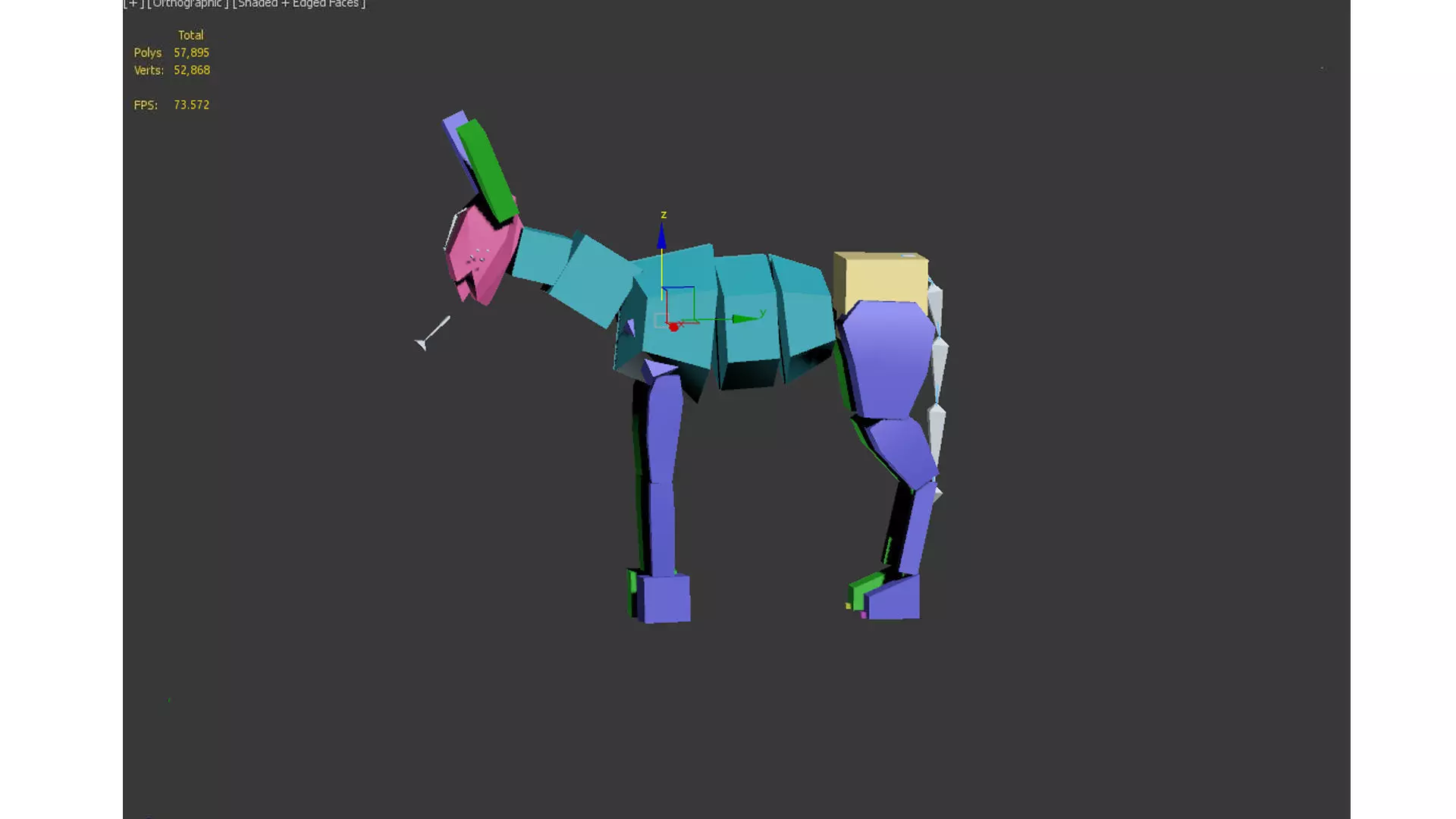 donkey Low-poly 3D model_13