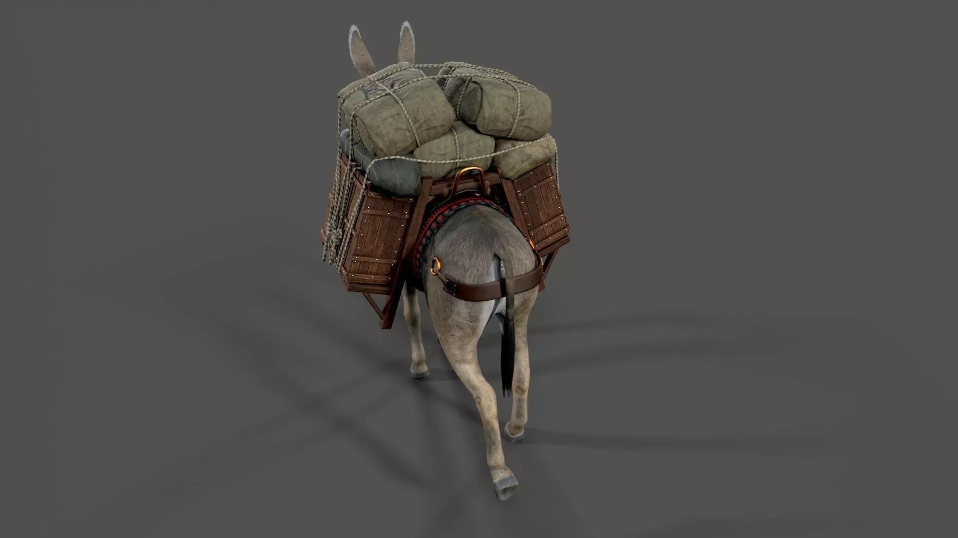 donkey Low-poly 3D model_8