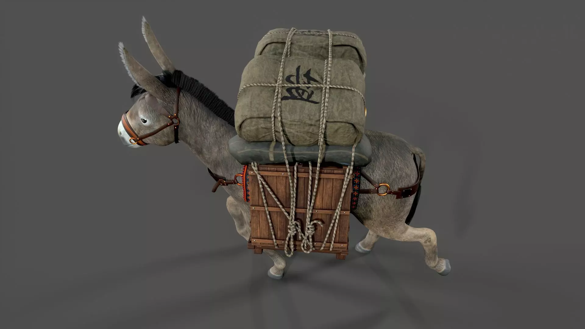 donkey Low-poly 3D model_9