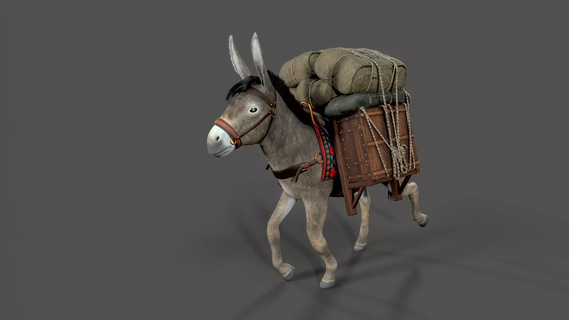 donkey Low-poly 3D model_7