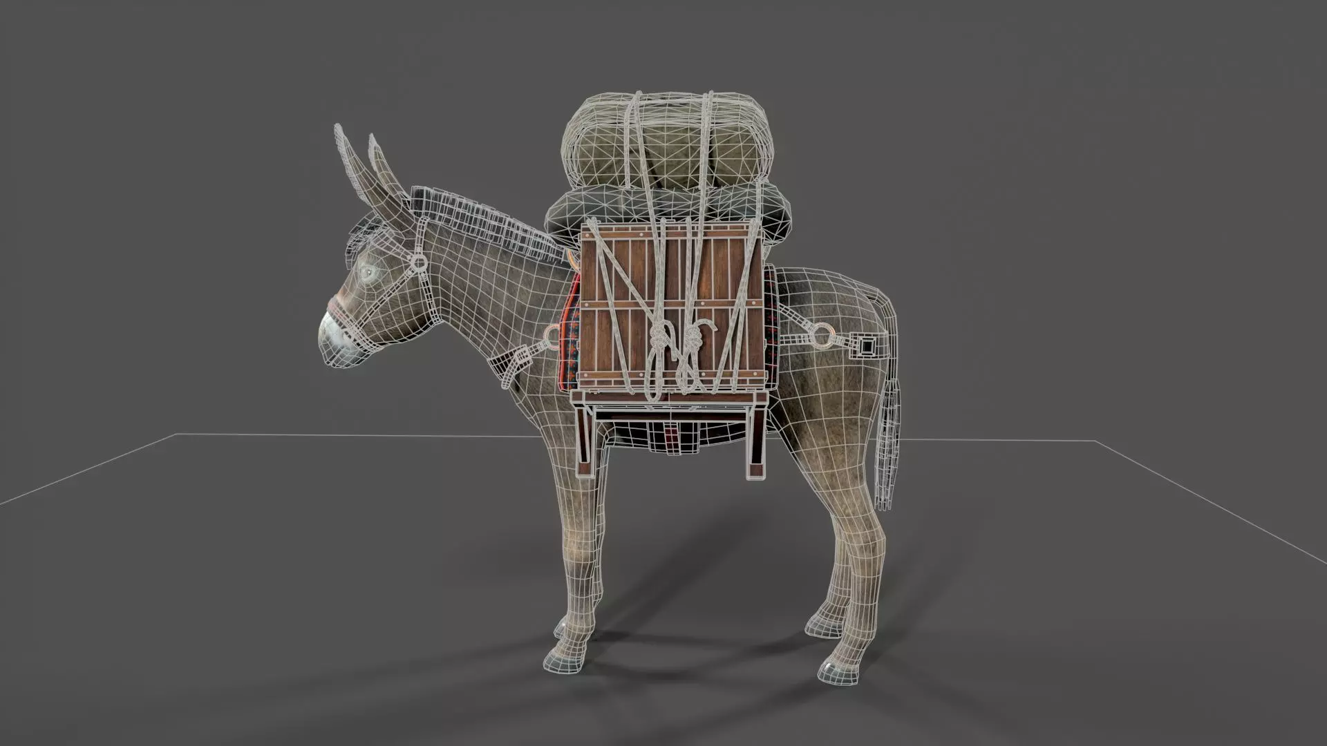 donkey Low-poly 3D model_11