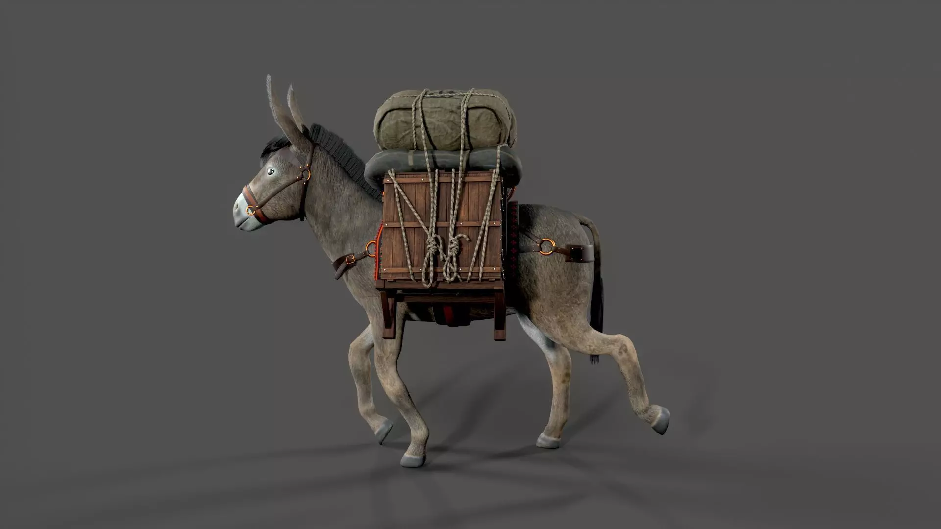 donkey Low-poly 3D model_6
