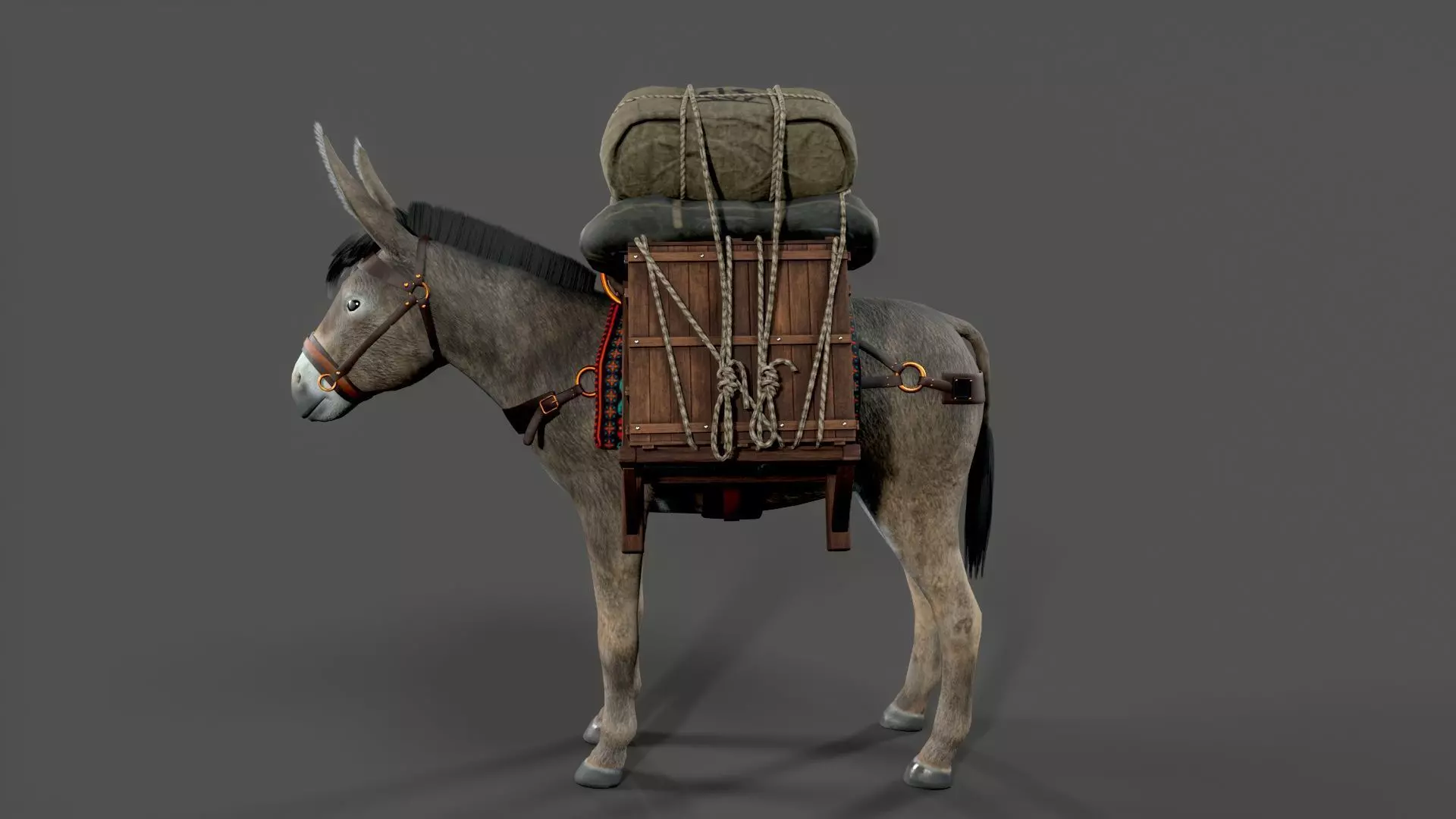 donkey Low-poly 3D model_0