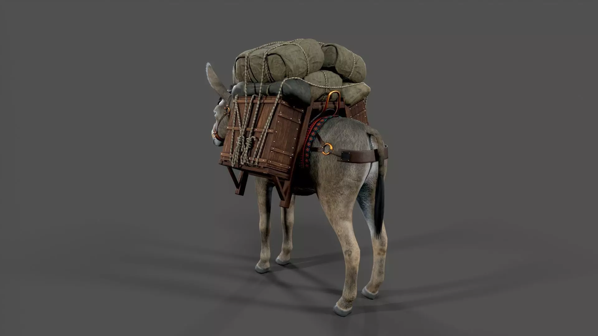donkey Low-poly 3D model_2