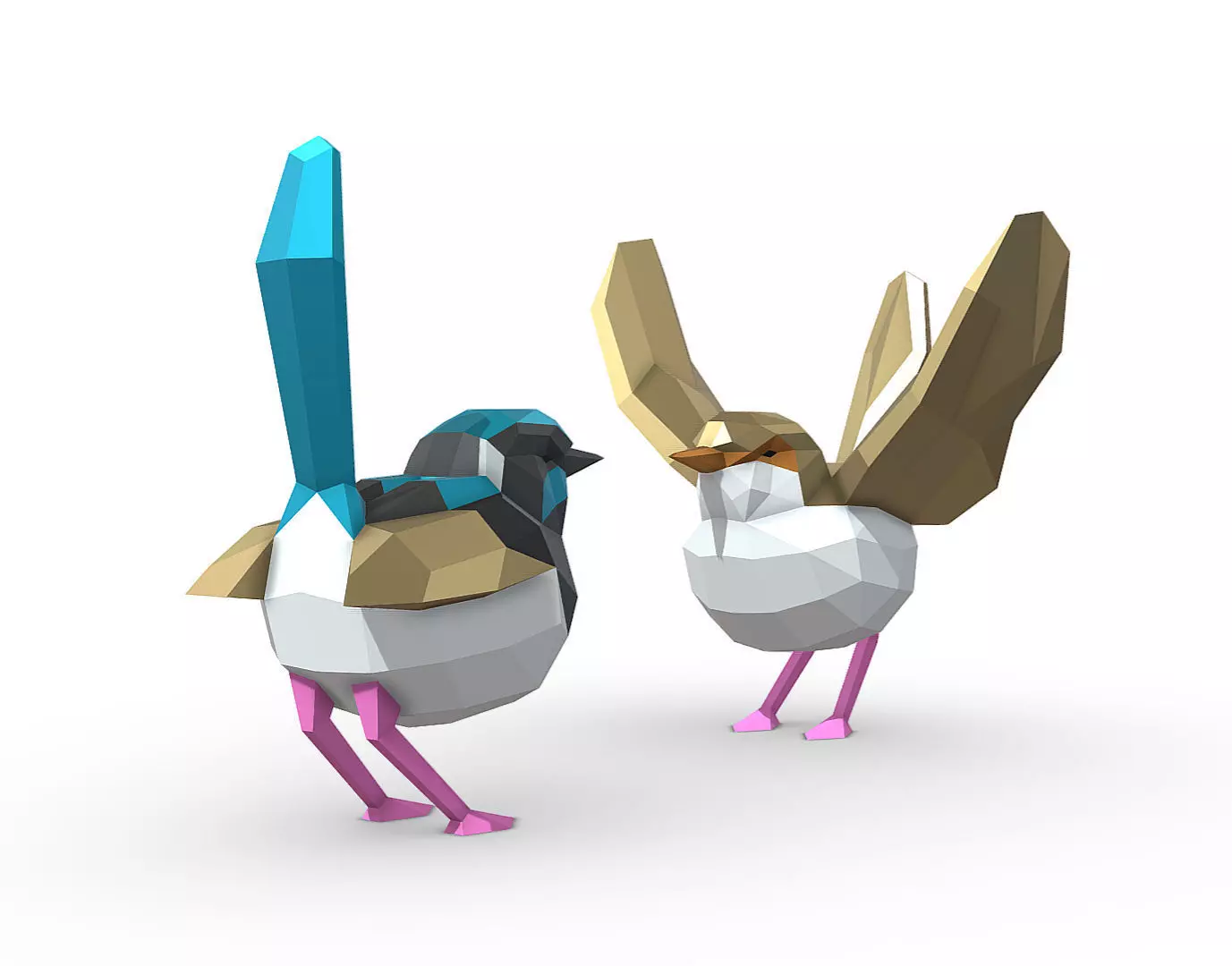 Birds wrens 3D print model_2