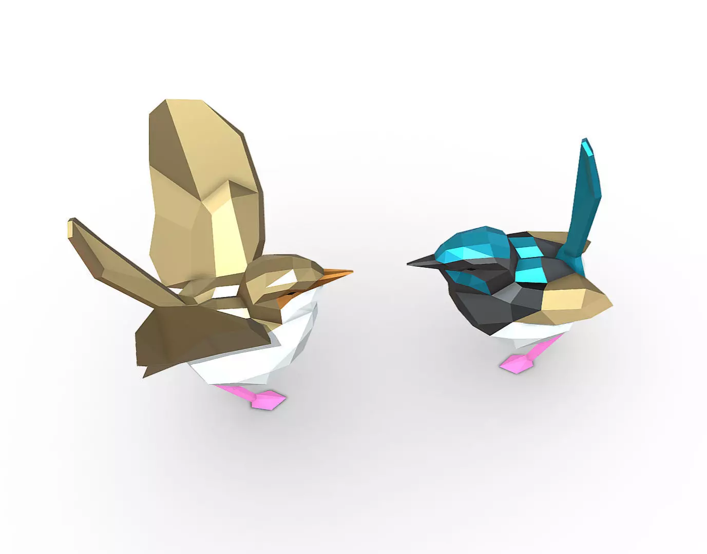 Birds wrens 3D print model_5