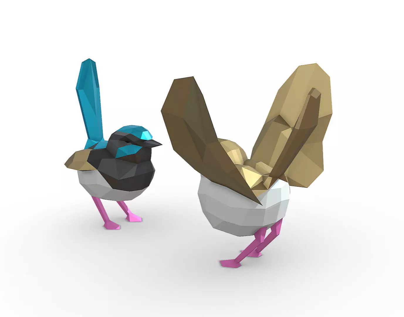 Birds wrens 3D print model_4