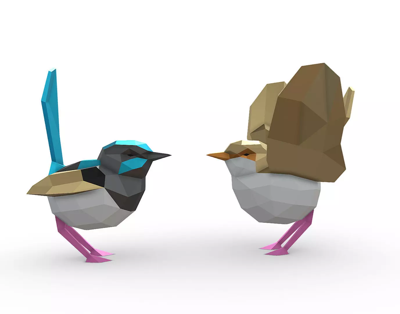 Birds wrens 3D print model_3