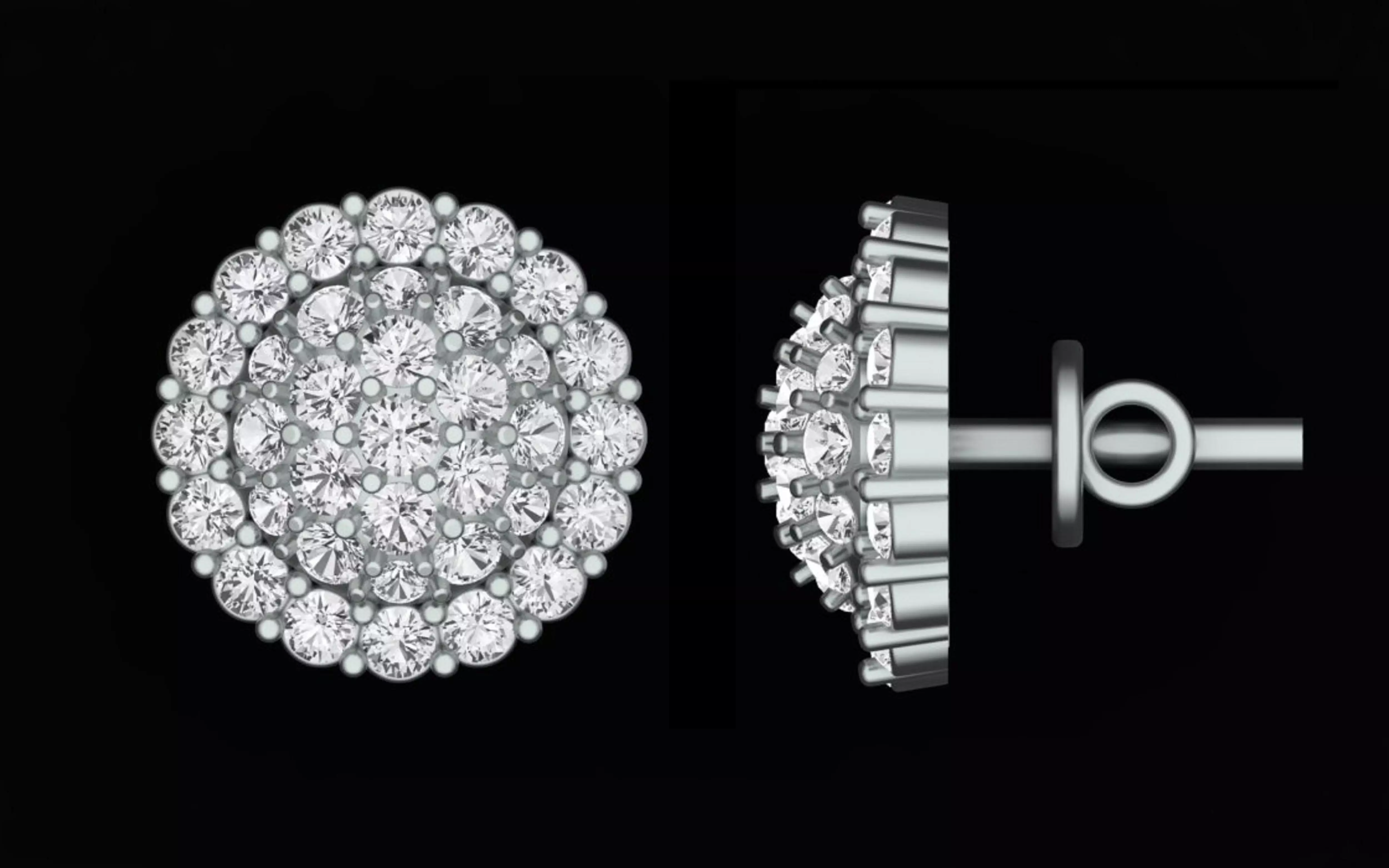 Diamond Earring 3D print model_1