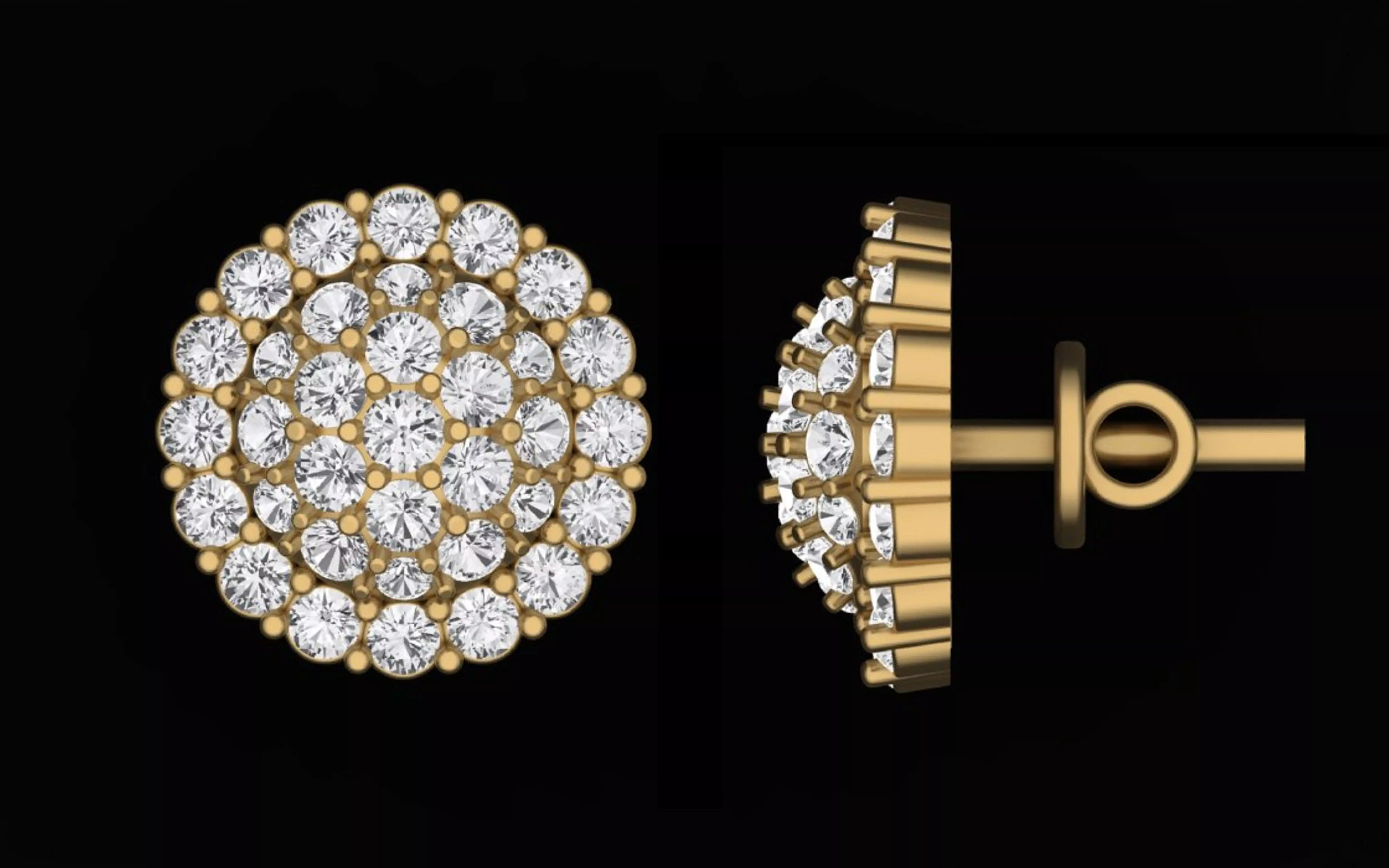 Diamond Earring 3D print model_0