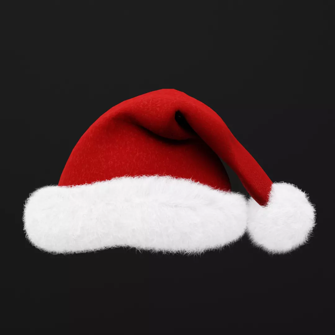 Christmas Santa Hat Low-poly 3D model