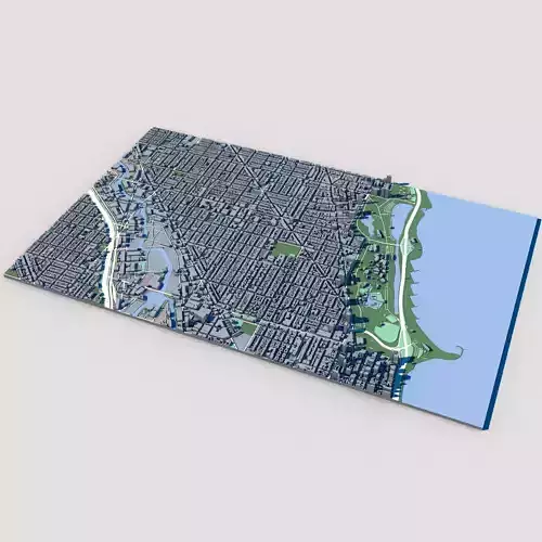 Part of Chicago 3D Model Downtown Chicago Skyline 03