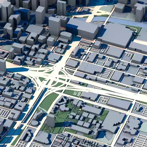 Part of Chicago 3D Model Downtown Chicago Skyline 