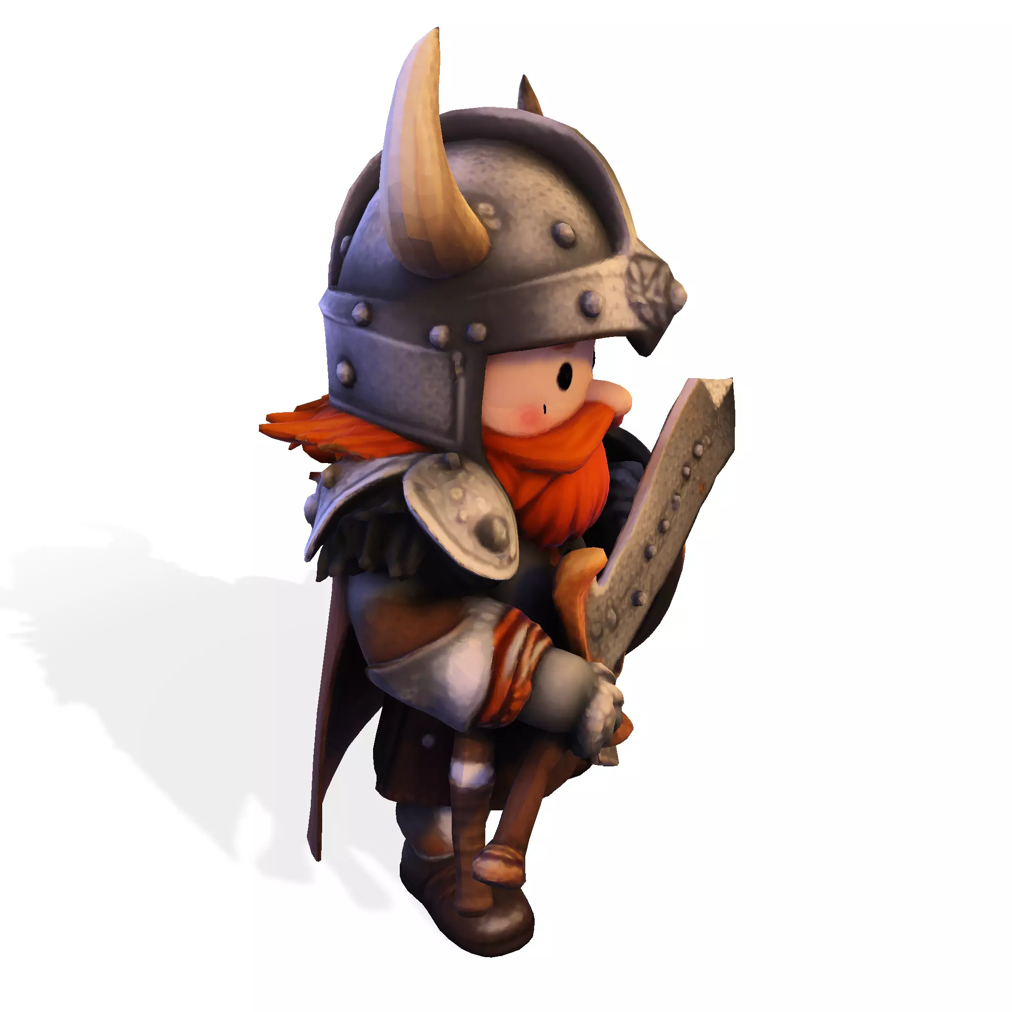 Mighty Chibi Warrior 3D Model with Greatsword 3D print model_7