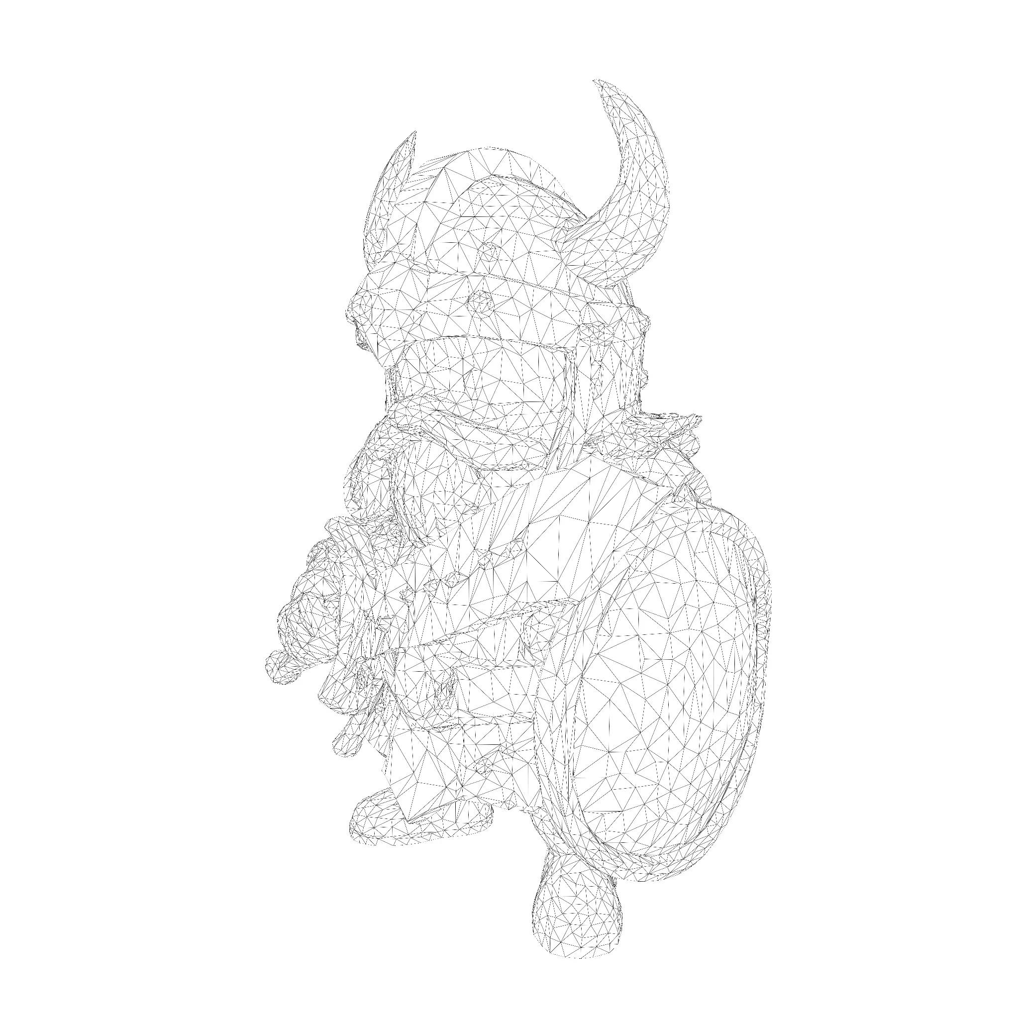 Mighty Chibi Warrior 3D Model with Greatsword 3D print model_27