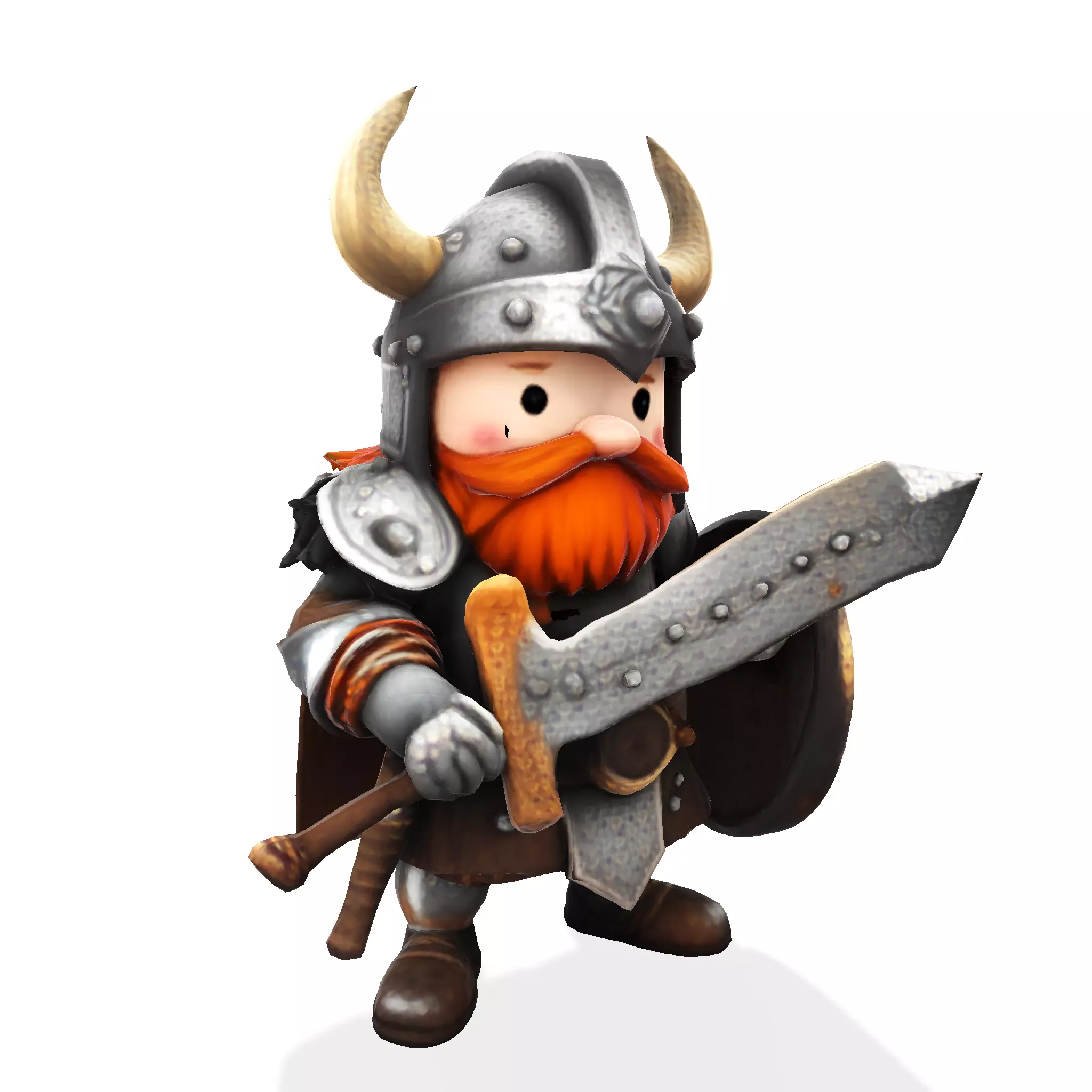 Mighty Chibi Warrior 3D Model with Greatsword 3D print model_13