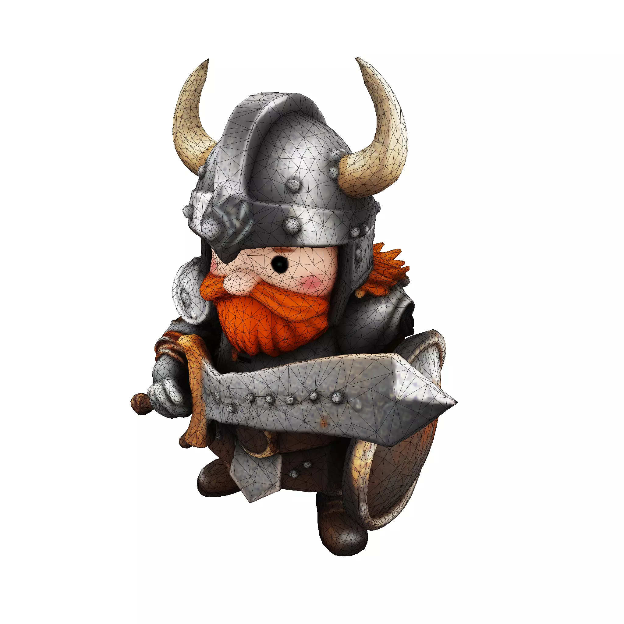 Mighty Chibi Warrior 3D Model with Greatsword 3D print model_22
