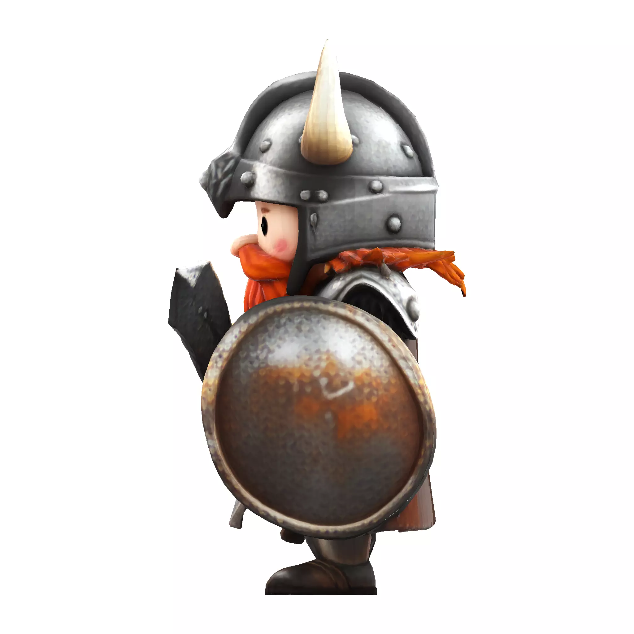 Mighty Chibi Warrior 3D Model with Greatsword 3D print model_18