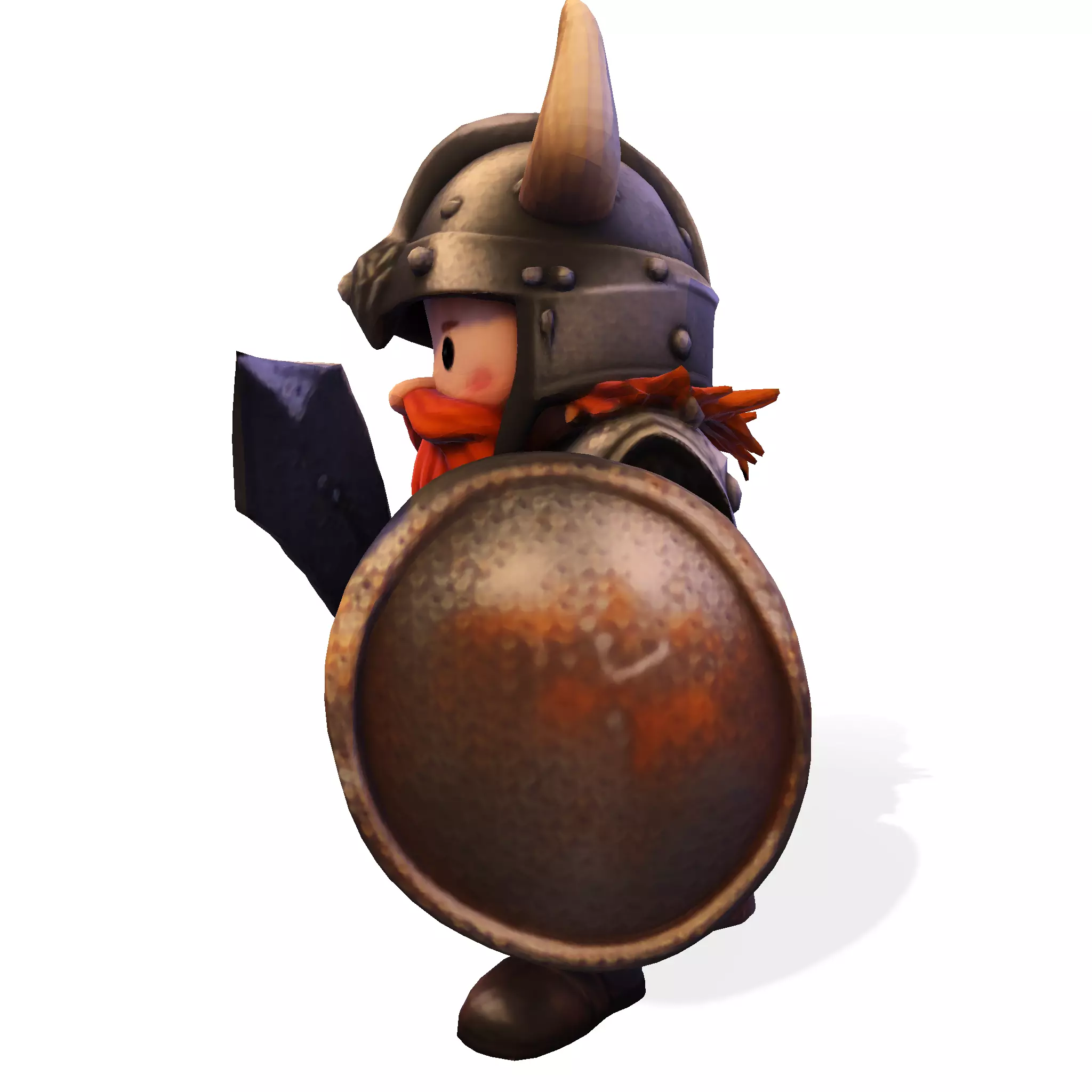 Mighty Chibi Warrior 3D Model with Greatsword 3D print model_2